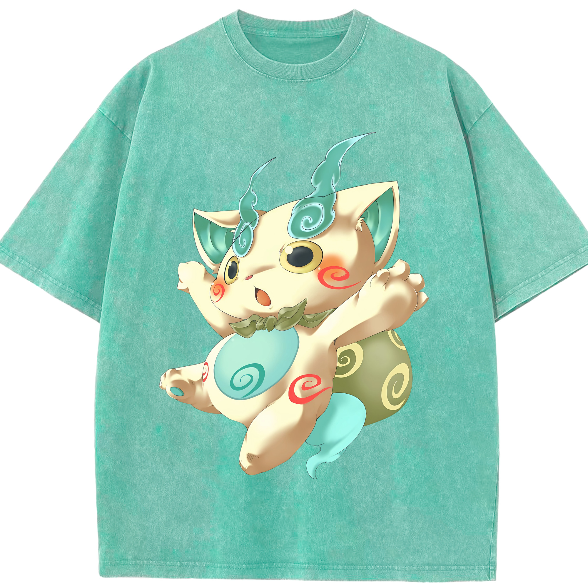 （画像用） 妖怪ウォッチ Yo-kai Watch 綿100% ヴィンテージ風 半袖Tシャツ（フロントプリント）